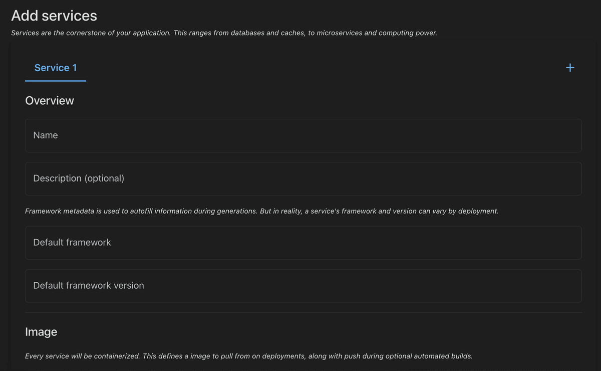 Add Services screenshot